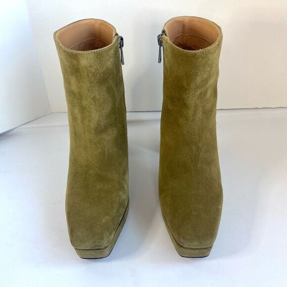 Jessica Simpson Womens 7.5 Kaiyah Platform Fatigue Green Suede Bootie Heeled Boo - Picture 2 of 12